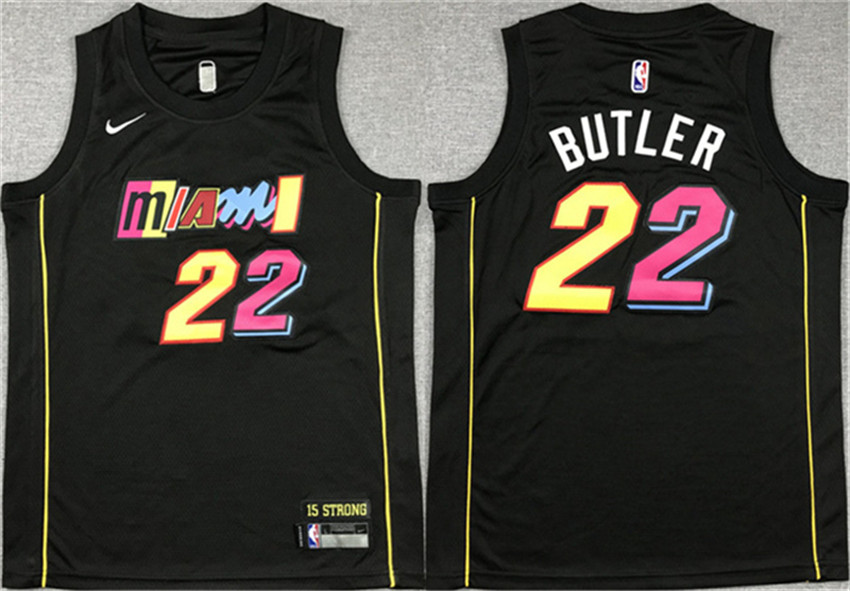 Youth Black Miami Heat #22 Jimmy Butler City Edition Stitched Jersey